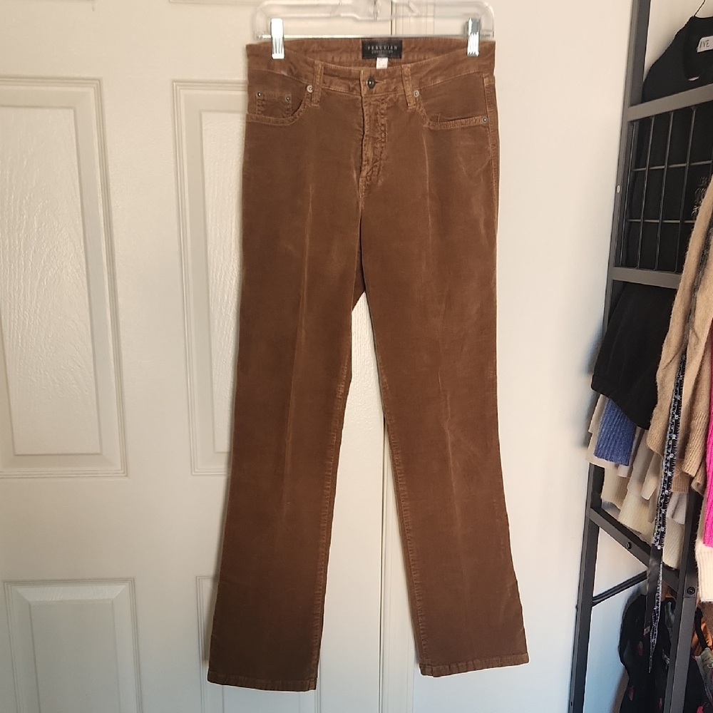 Peruvian Connection Velvetine Toffee Straight Leg Cut Pants Size 4 - Picture 4 of 11